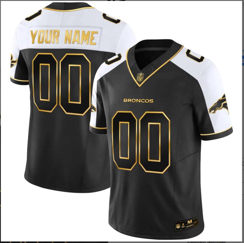 Men 2024 Nike NFL Denver Broncos Gold Vapor Limited Custom Jersey->customized nfl jersey->Custom Jersey